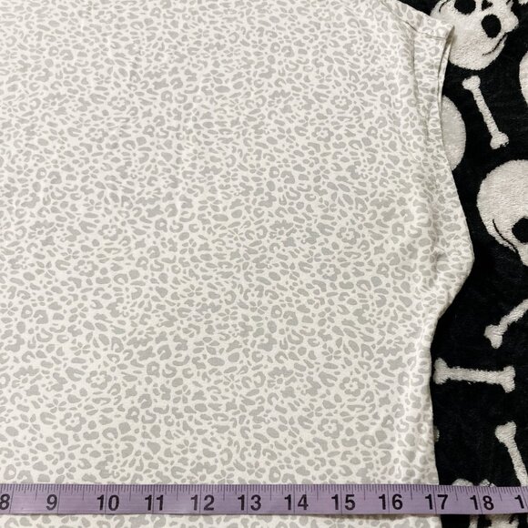 DENVER HAYES Cream light grey leopard print cowl turtleneck top MEDIUM LARGE tee - Picture 8 of 13